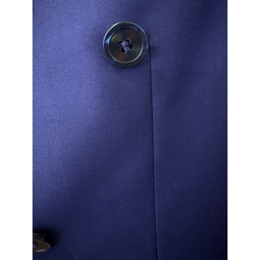 Porto Filo Mens Slim Fit Double Breasted Blazer Blue 40R S027D Designed in Italy